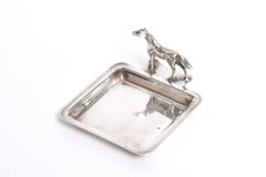 Sterling Silver Horse Trinket Catchall Tray Perfect for a Desk or Vanity