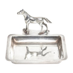 Vintage Sterling Silver Horse Trinket Catchall Tray Perfect for a Desk or Vanity