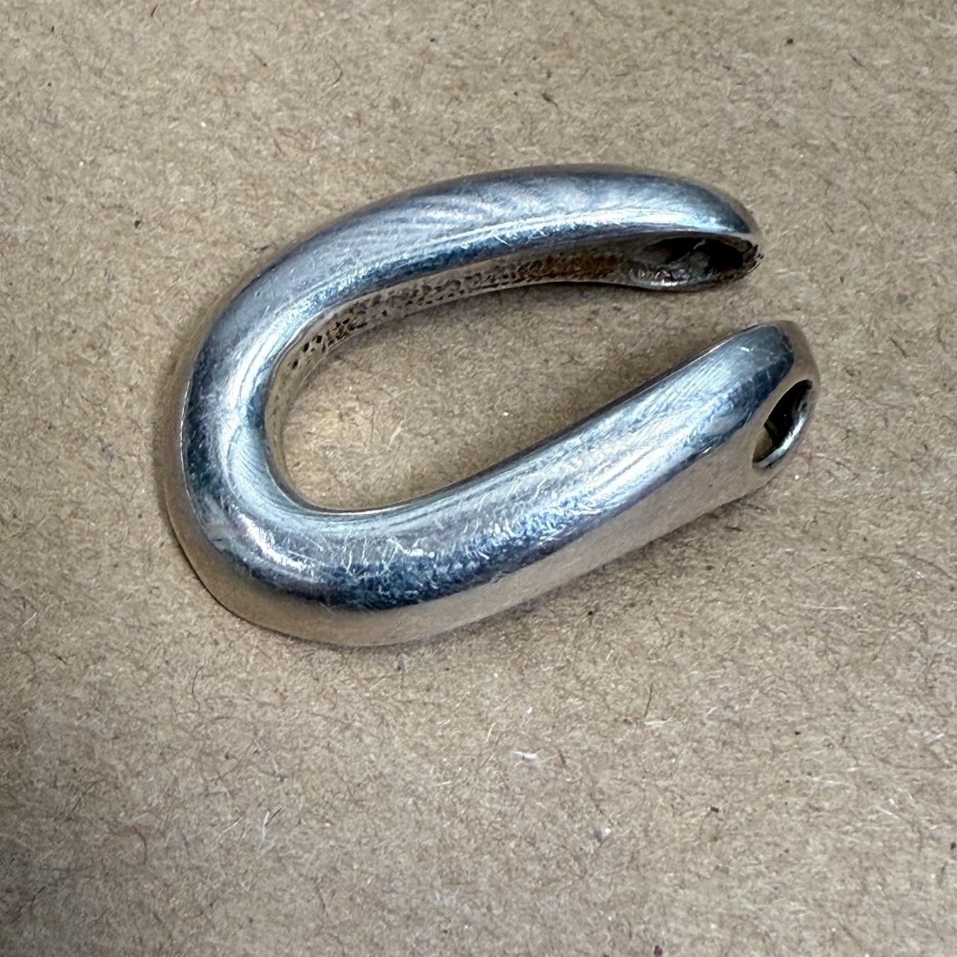 Mexican Sterling Silver Horseshoe Pendant Charm Style Hermes For Sale
