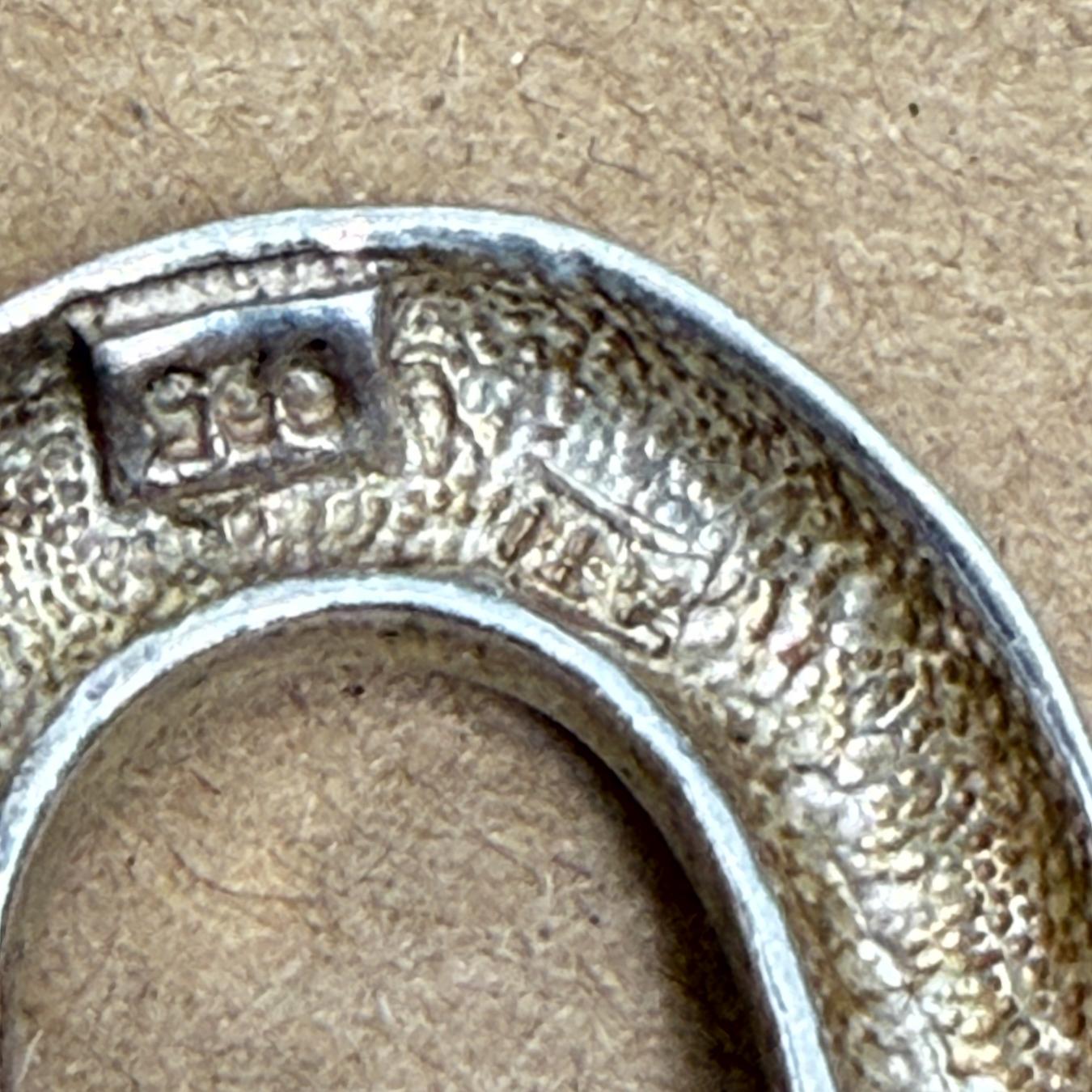 Sterling Silver Horseshoe Pendant Charm Style Hermes For Sale 3