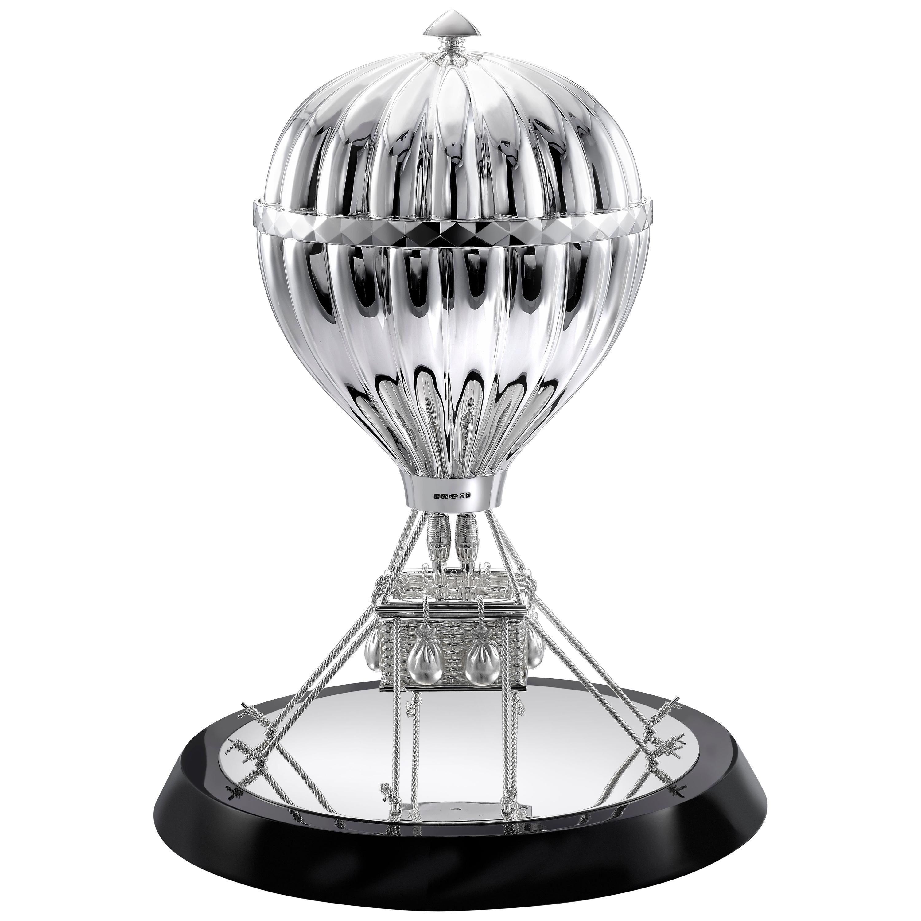 Sterling Silver Hot Air Balloon Chocolate Box For Sale