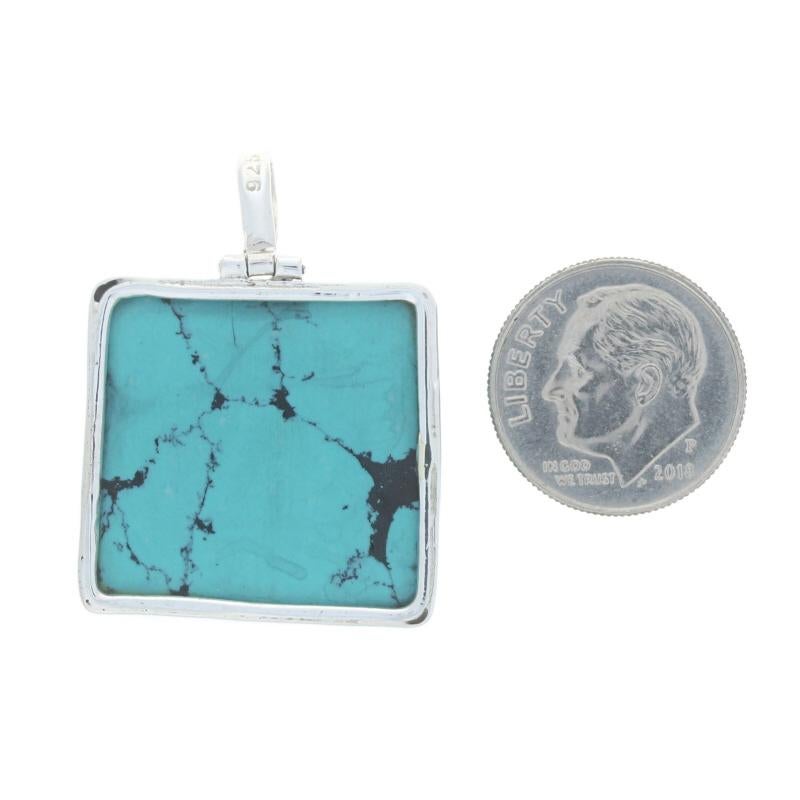 Sterlingsilber Howlite Solitär-Anhänger - 925 Quadratischer Cabochon für Damen oder Herren