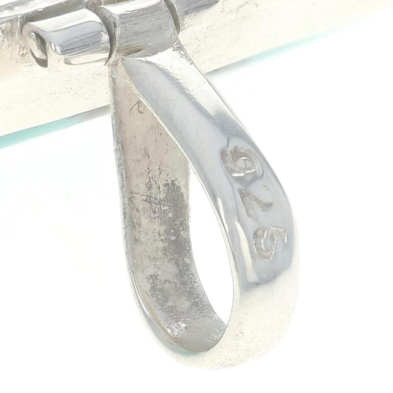 Sterlingsilber Howlite Solitär-Anhänger - 925 Quadratischer Cabochon 1