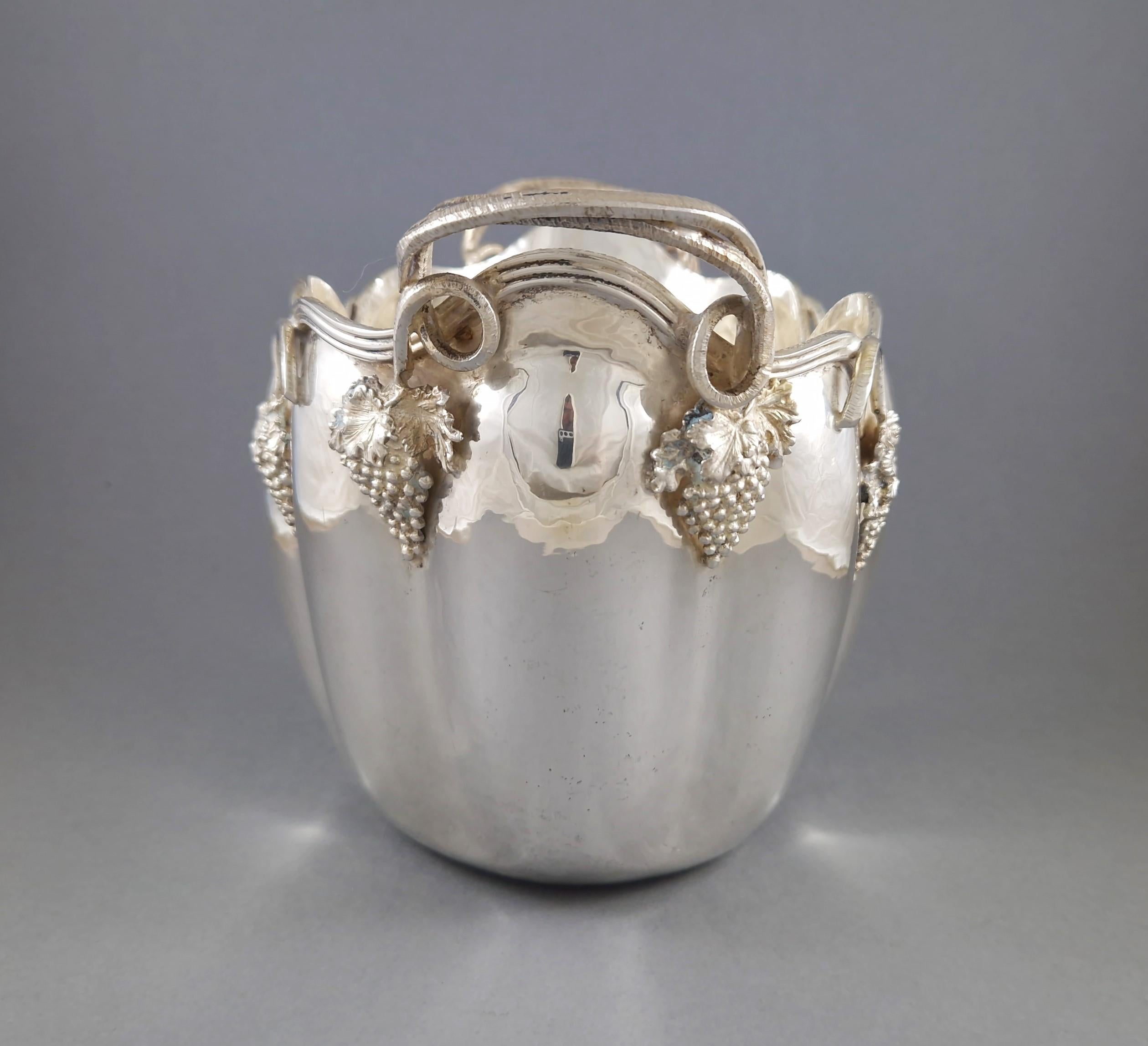 Secchiello per ghiaccio in argento Sterling Secchiello per champagne Raffreddatore per vino In condizioni ottime in vendita a Saint-Ouen, FR