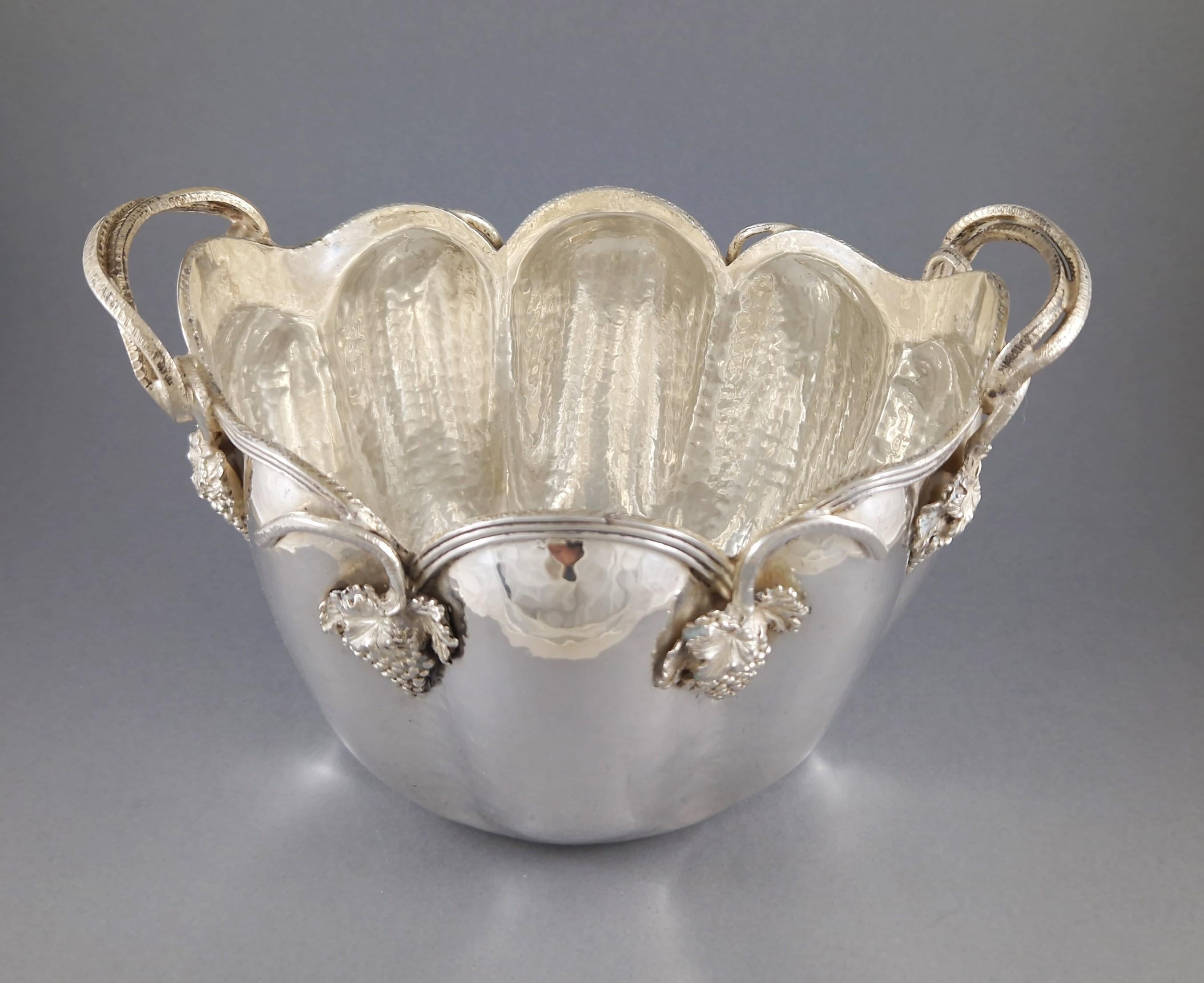 Secchiello per ghiaccio in argento Sterling Secchiello per champagne Raffreddatore per vino in vendita 1