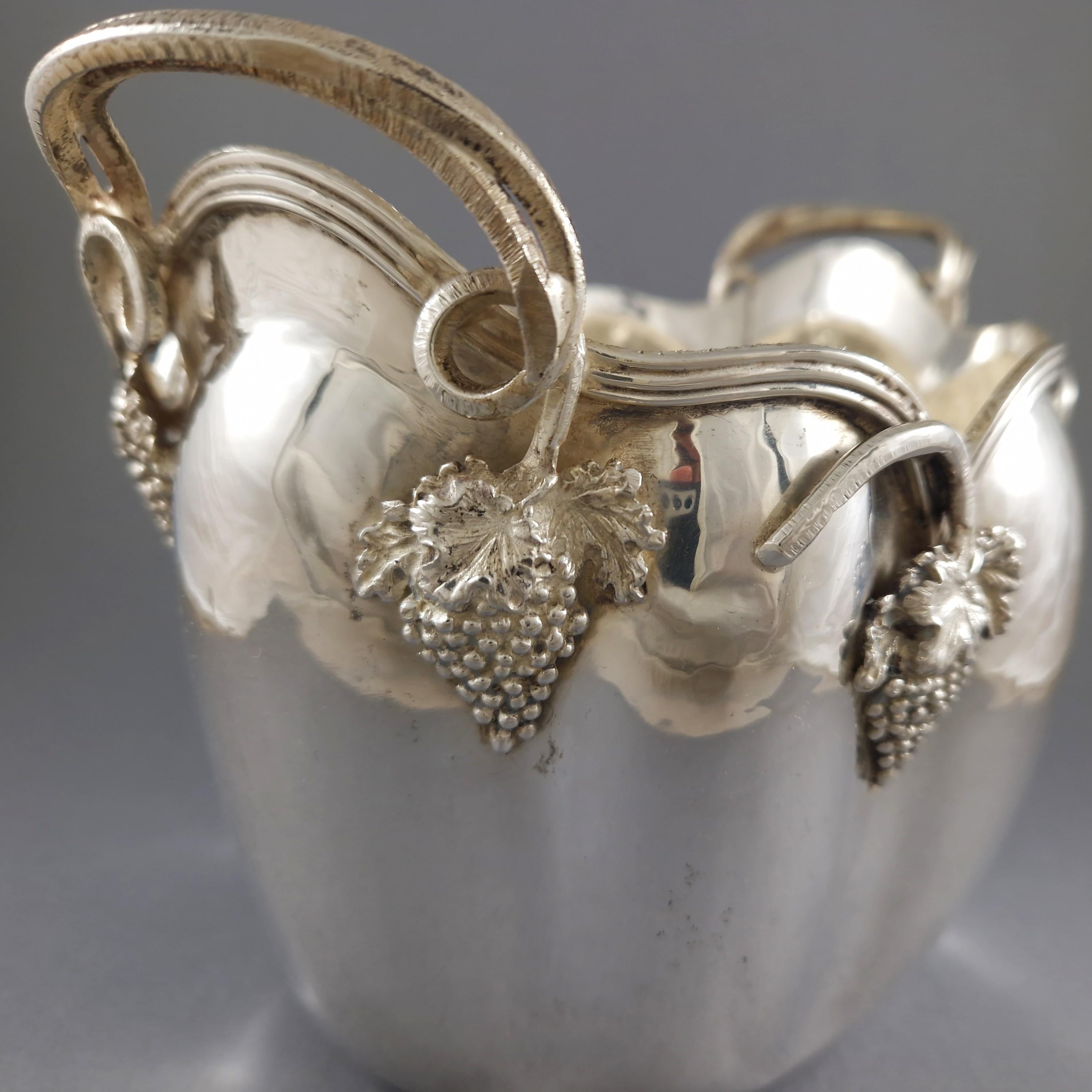 Secchiello per ghiaccio in argento Sterling Secchiello per champagne Raffreddatore per vino in vendita 2