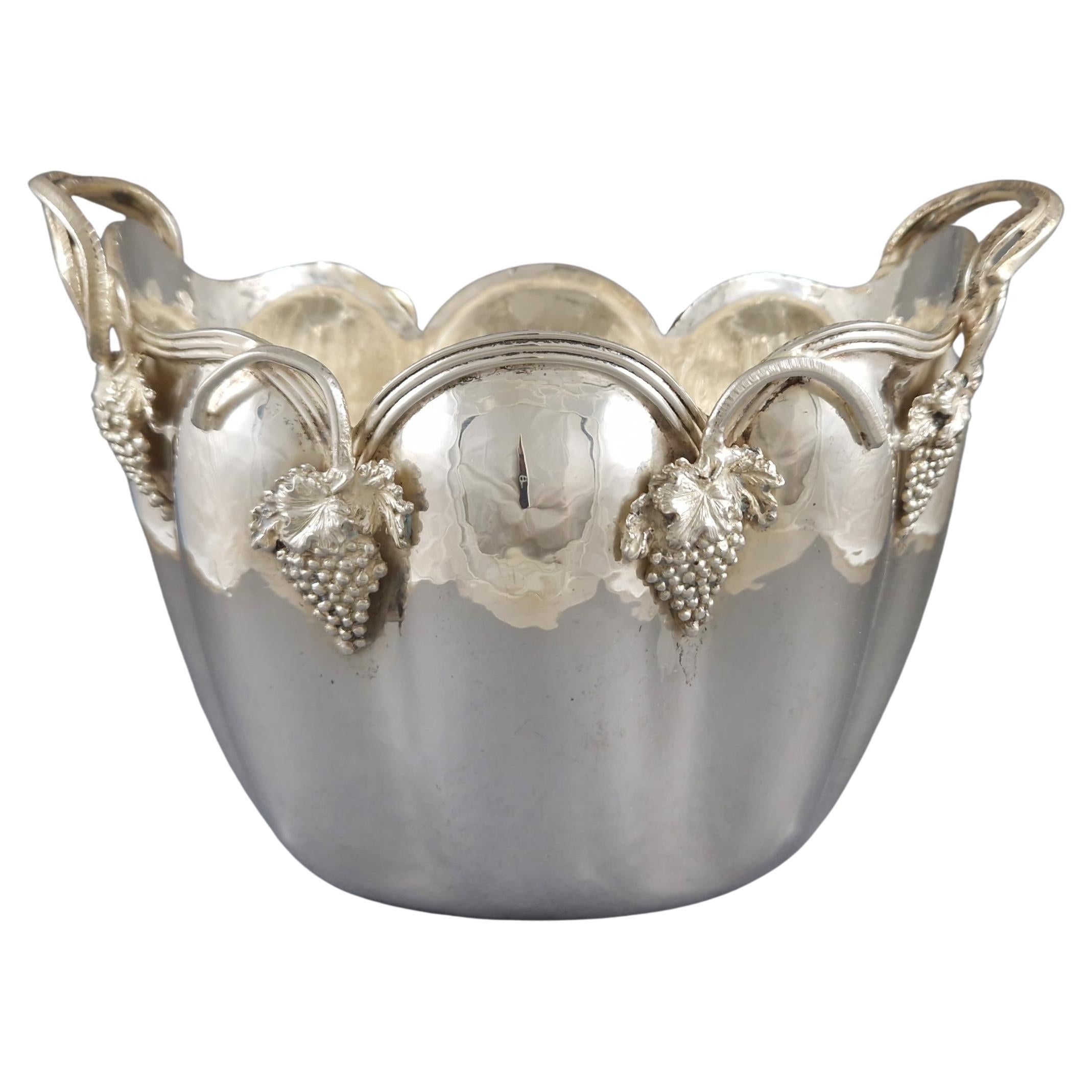 Secchiello per ghiaccio in argento Sterling Secchiello per champagne Raffreddatore per vino in vendita