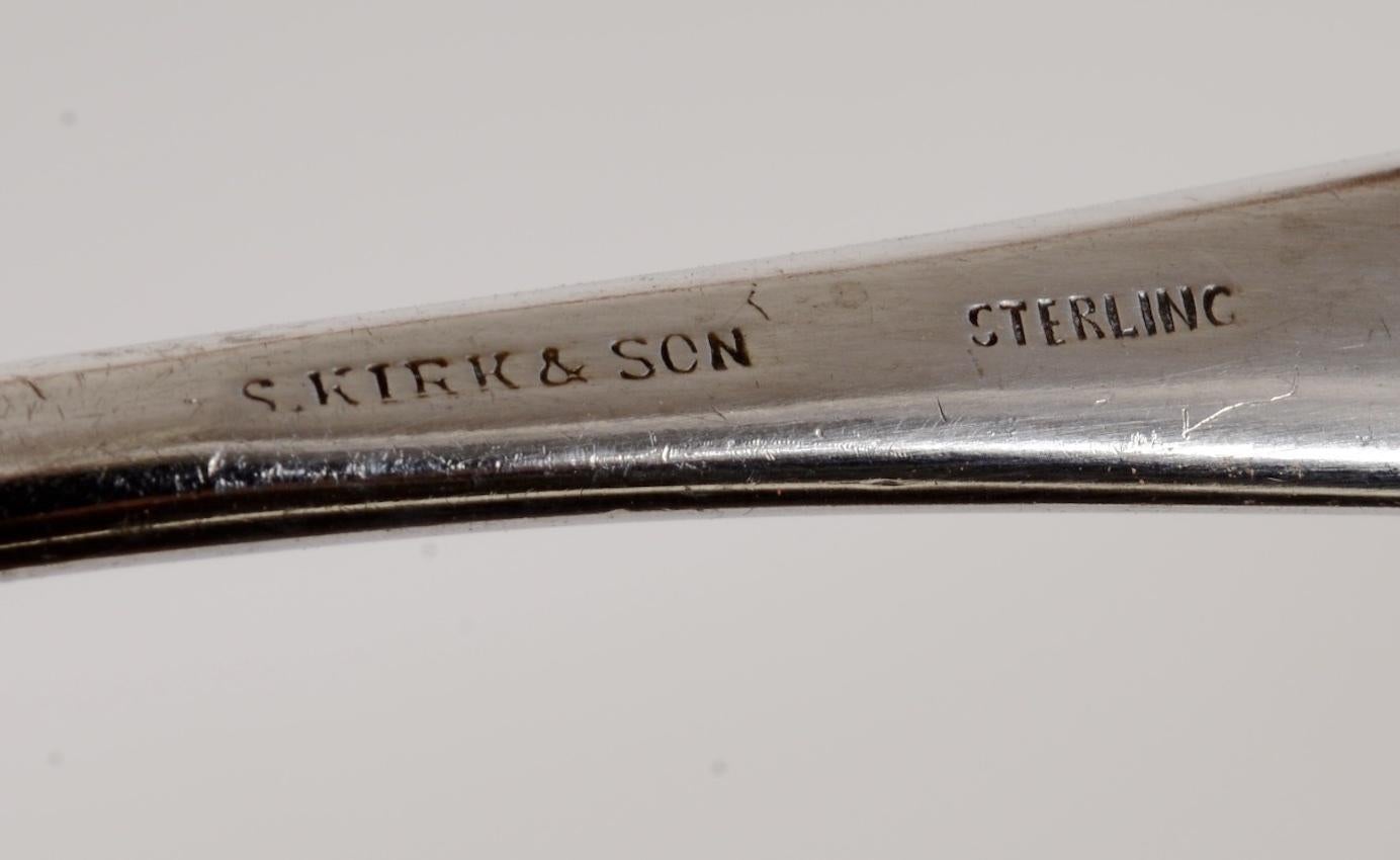 Sterling Silver Ice Tongs by Kirk, “Old Maryland Plain”, Late 19th Century In Good Condition In valatie, NY