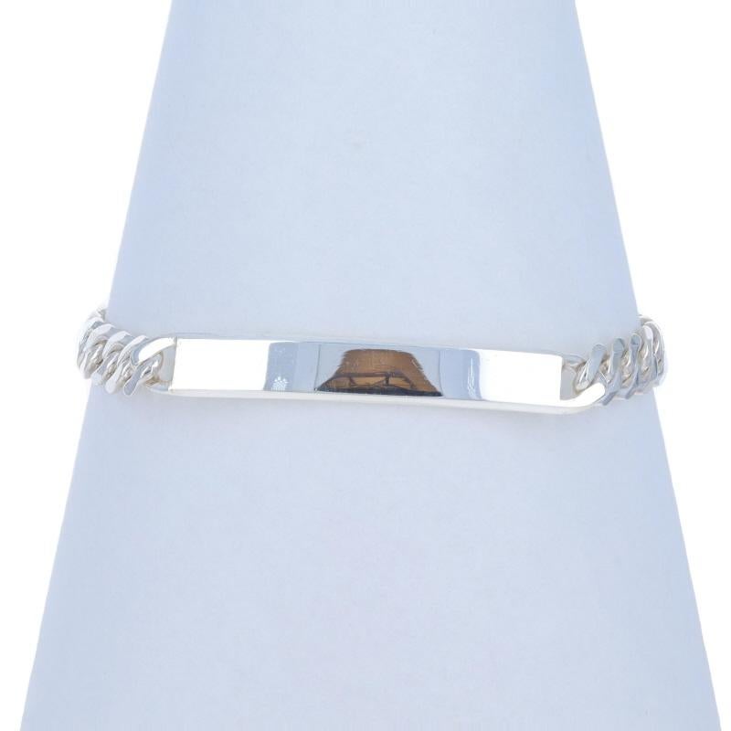 Bracciale da uomo in argento Sterling Bar 8" 7 3/4" 925 ID in vendita