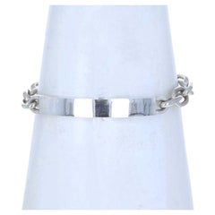 Sterling Silver Identification Bar Men's Bracelet 8" - 925 Engravable ID