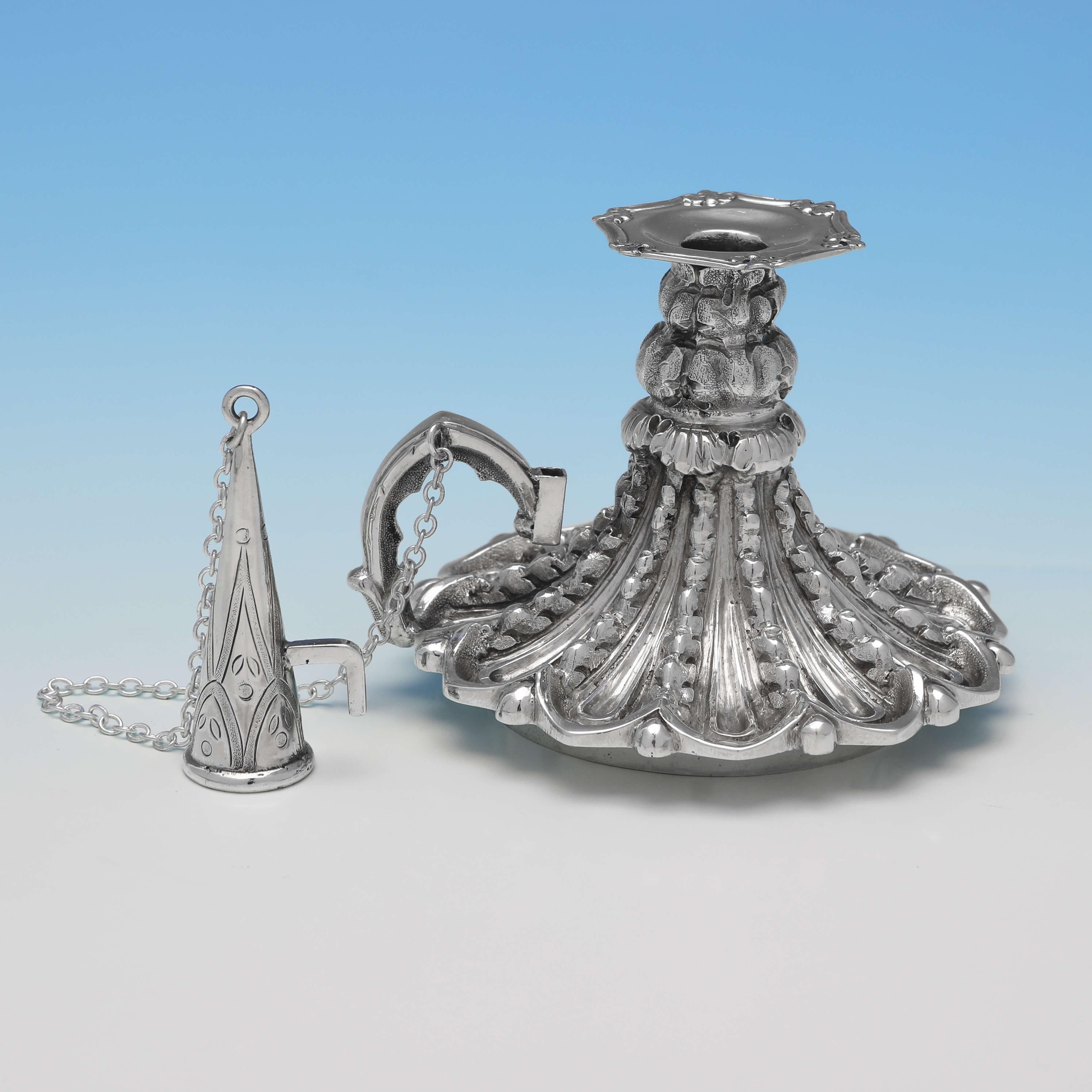 Mid-19th Century Gothic Antique Sterling Silver Ink Stand by Joseph Angell & Son, London, 1893