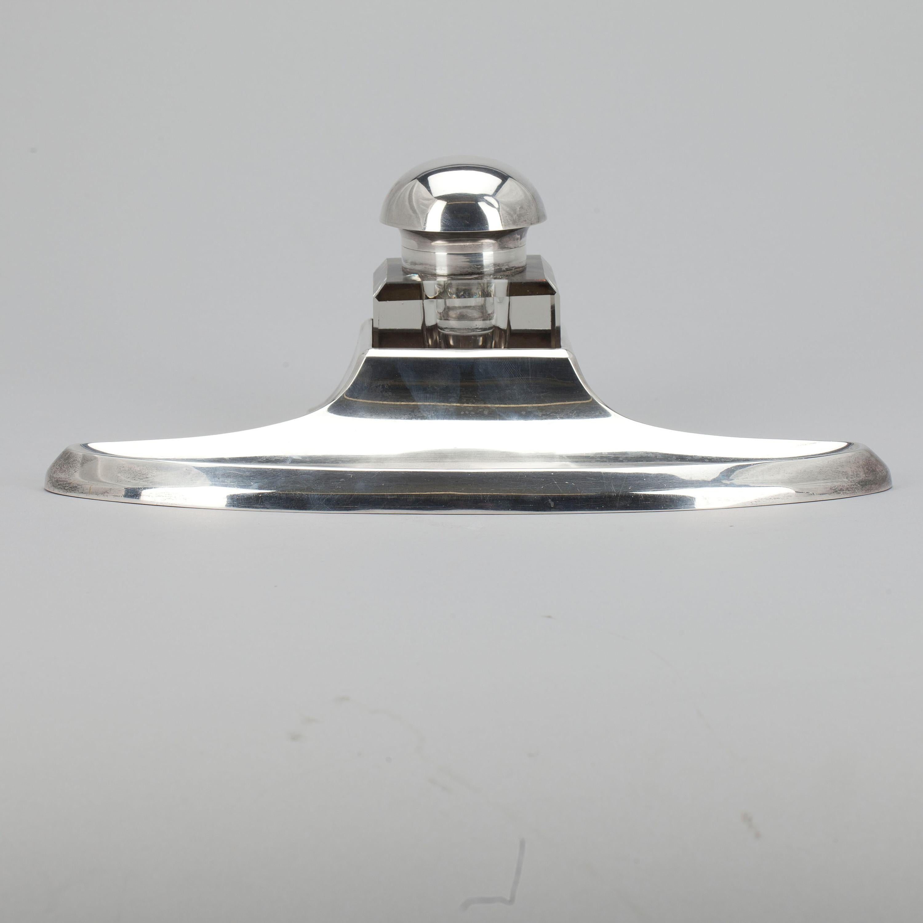20th Century Sterling Silver Inkwell Made by Gösta Helenius, Ábo Sweden, 1928 For Sale