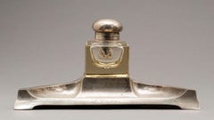 Sterling Silver Inkwell, XL Size, Mid-Century Modern, Denmark, 1920