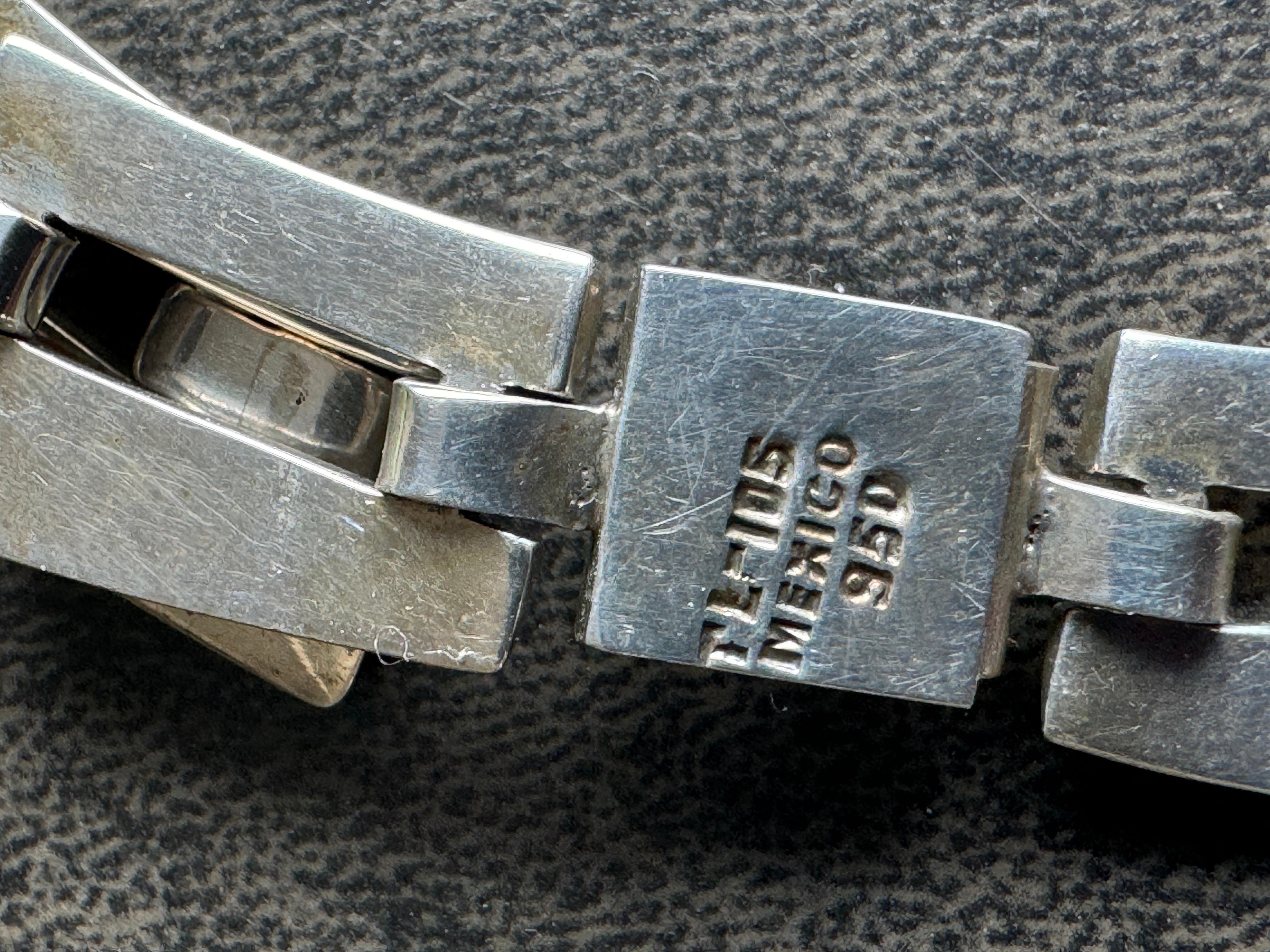 Collana intarsiata in argento Sterling Choker Modernista Messicano in vendita 5