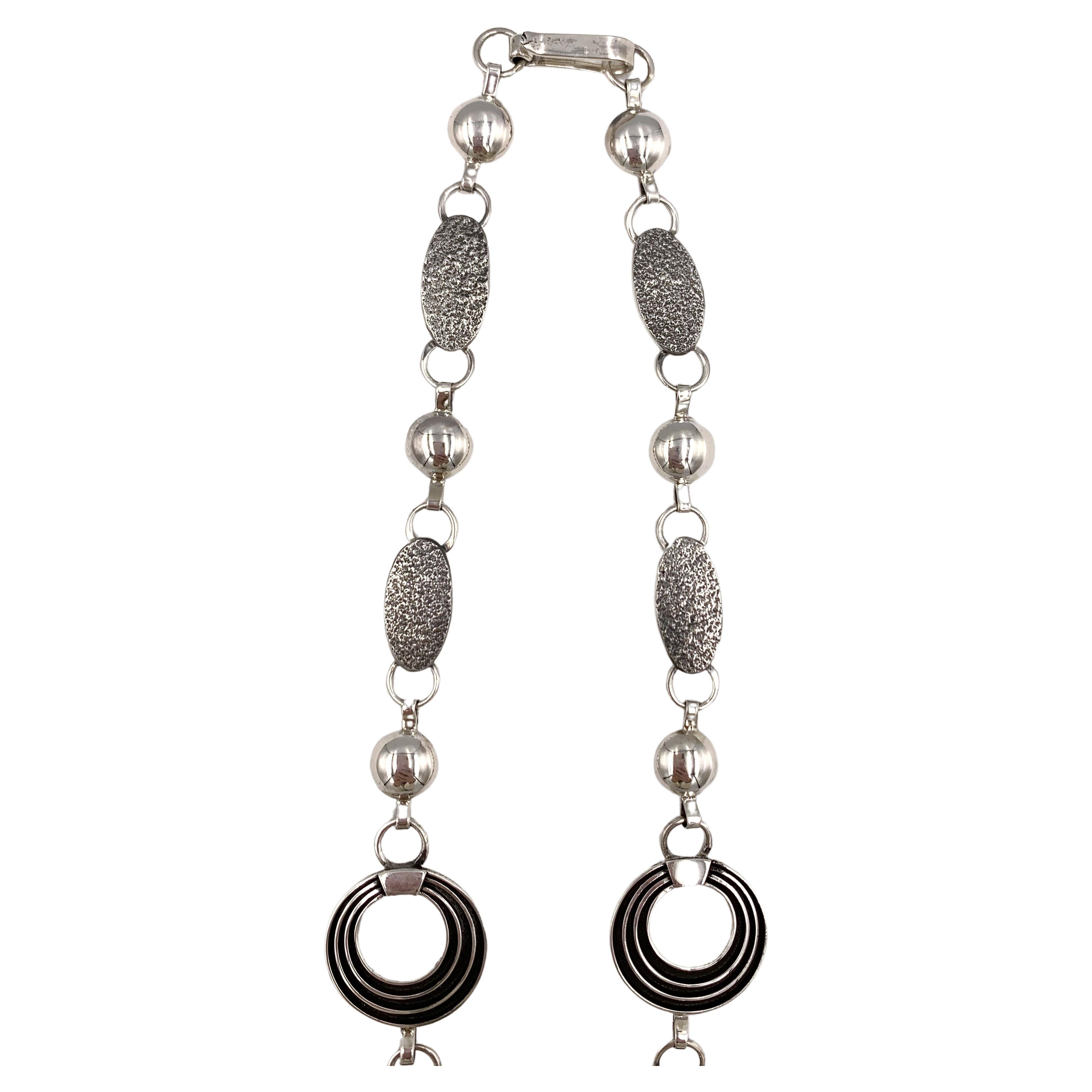 Sterling Silber Inlay Halskette & Ohrring Set, Anhänger mit Türkis & Koralle  im Angebot 1