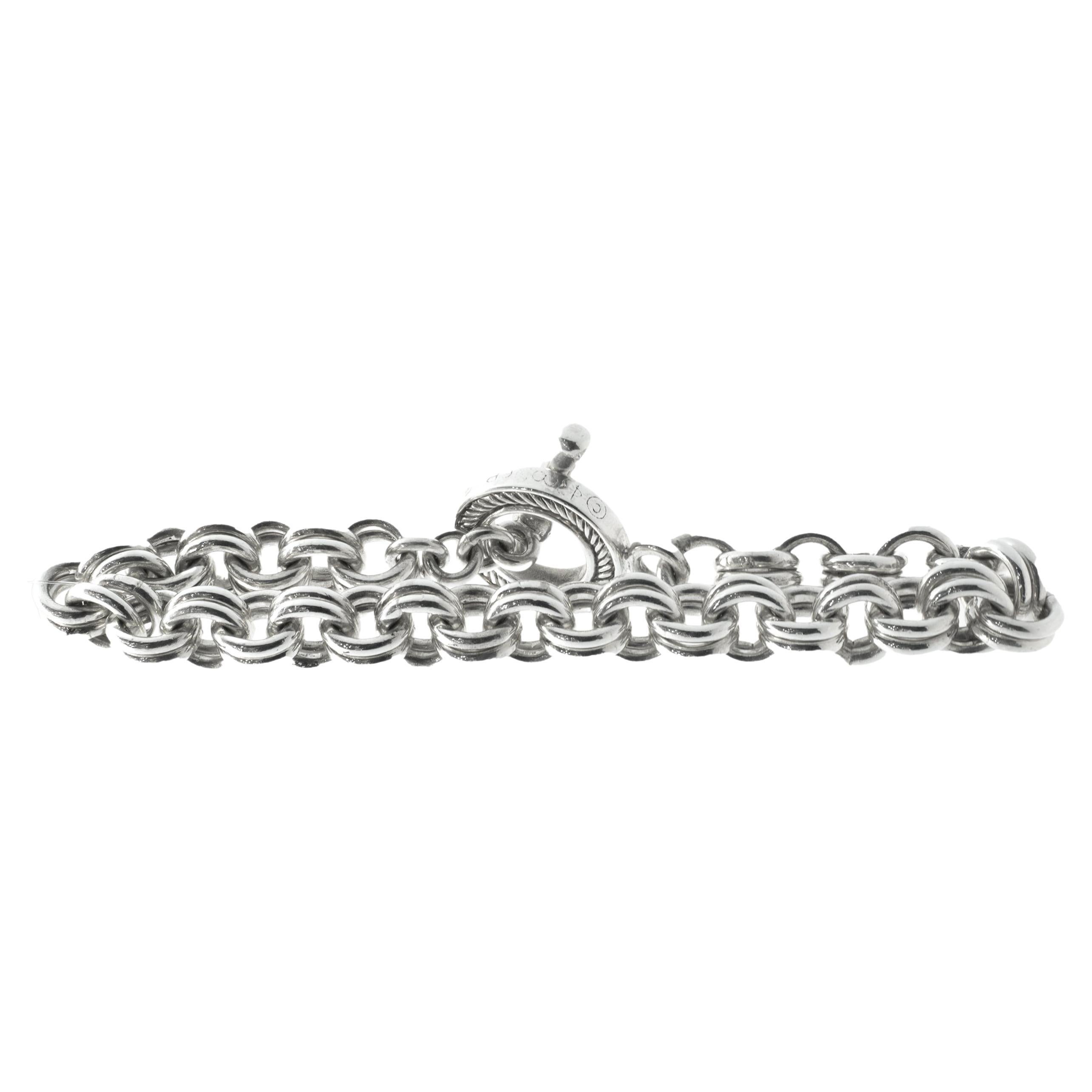 Sterling Silver Interlocking Circle Bracelet For Sale