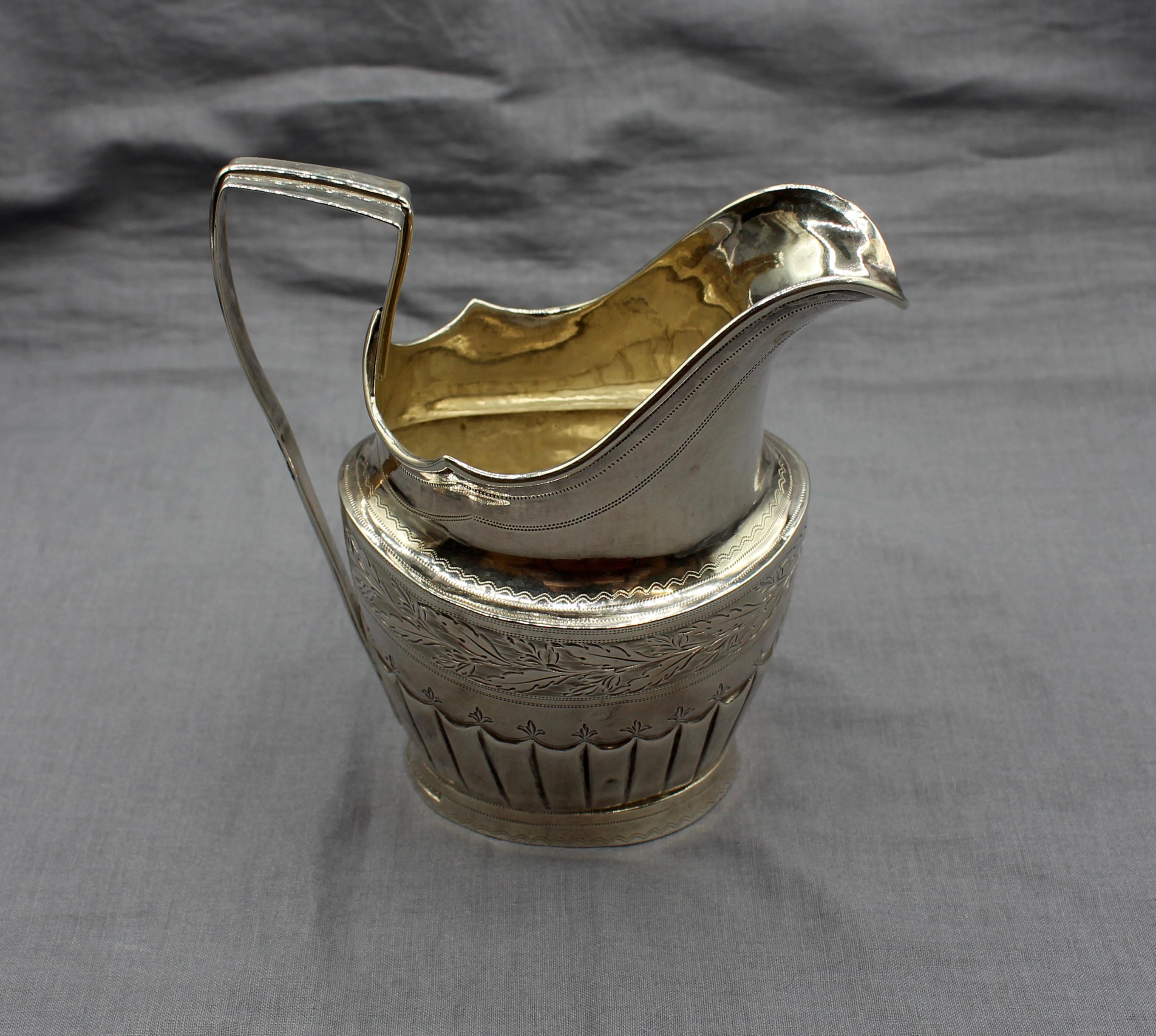 Neoclassical Sterling Silver Irish Cream Pitcher For Sale