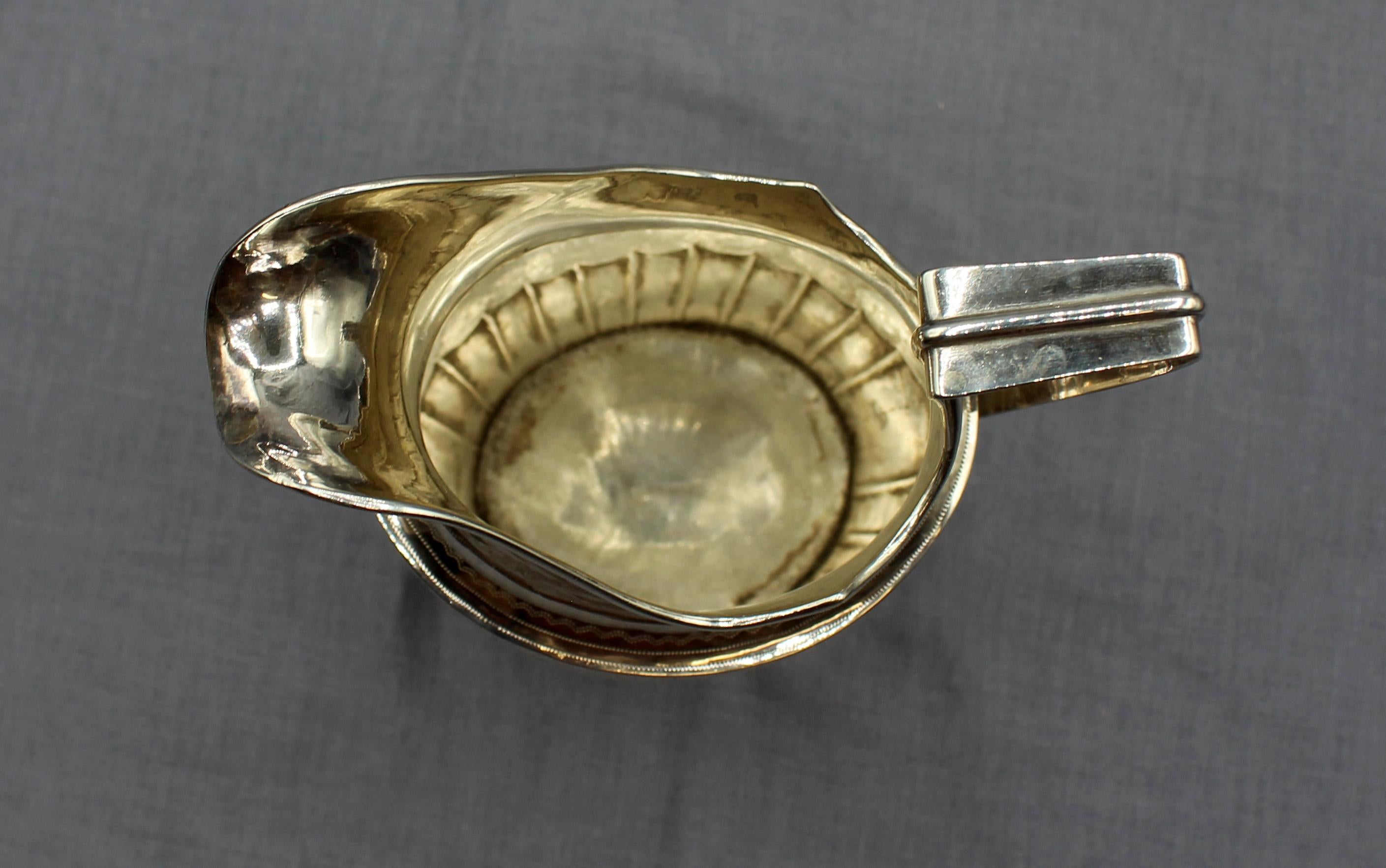 19th Century Sterling Silver Irish Cream Pitcher For Sale