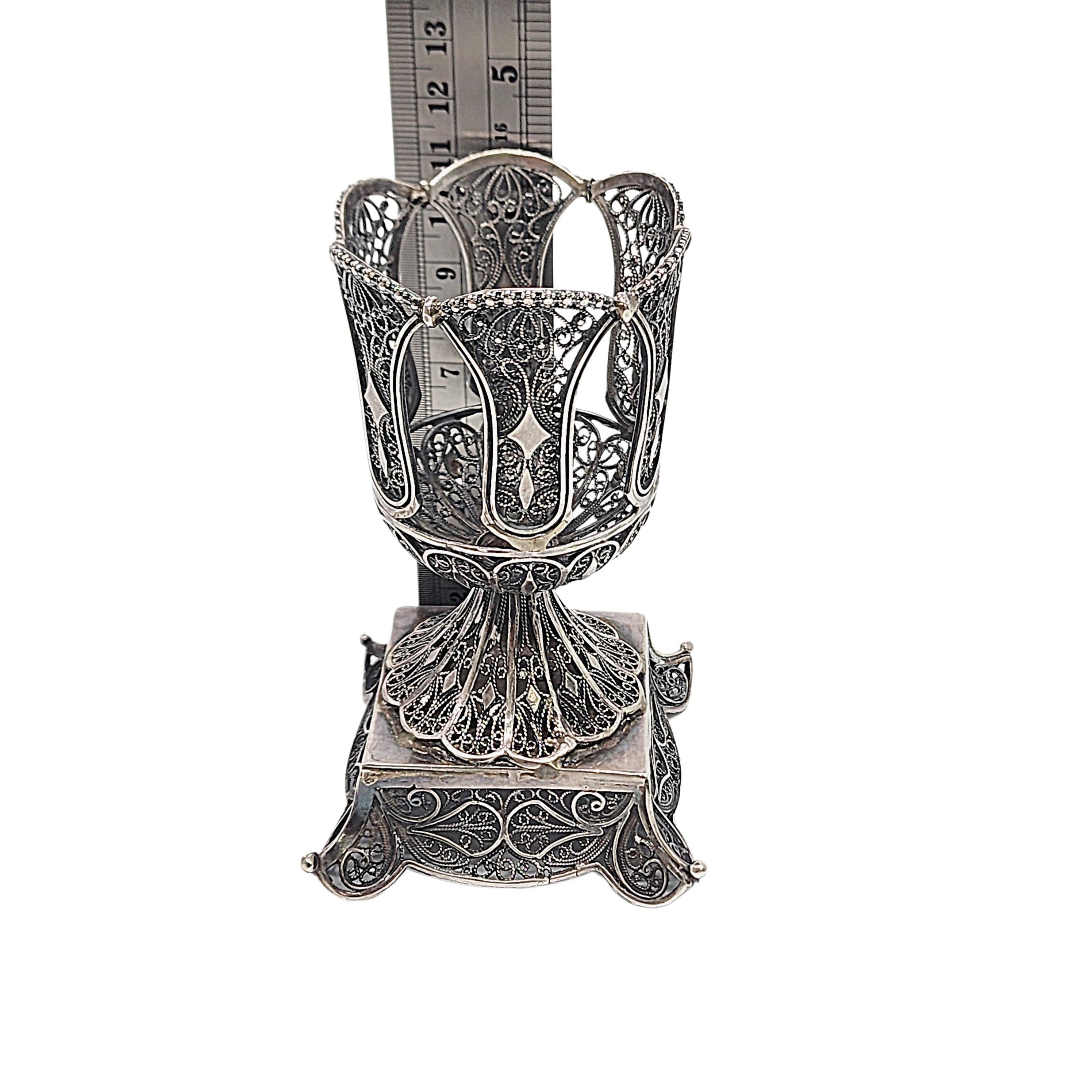 Filigraner Havadalah-Kerzenhalter aus Sterlingsilber Israel #18517 im Angebot 6