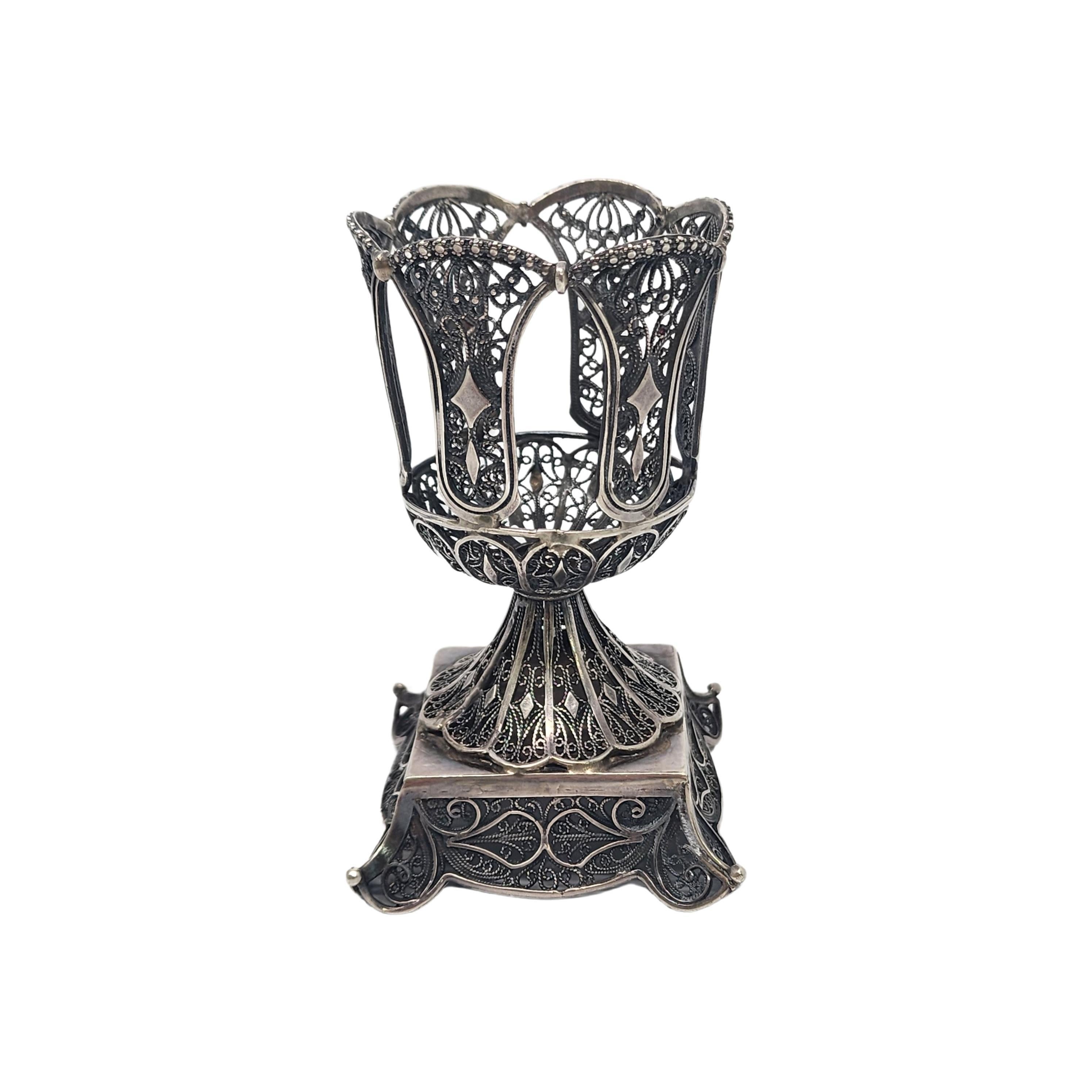 Filigraner Havadalah-Kerzenhalter aus Sterlingsilber Israel #18517 für Damen oder Herren im Angebot
