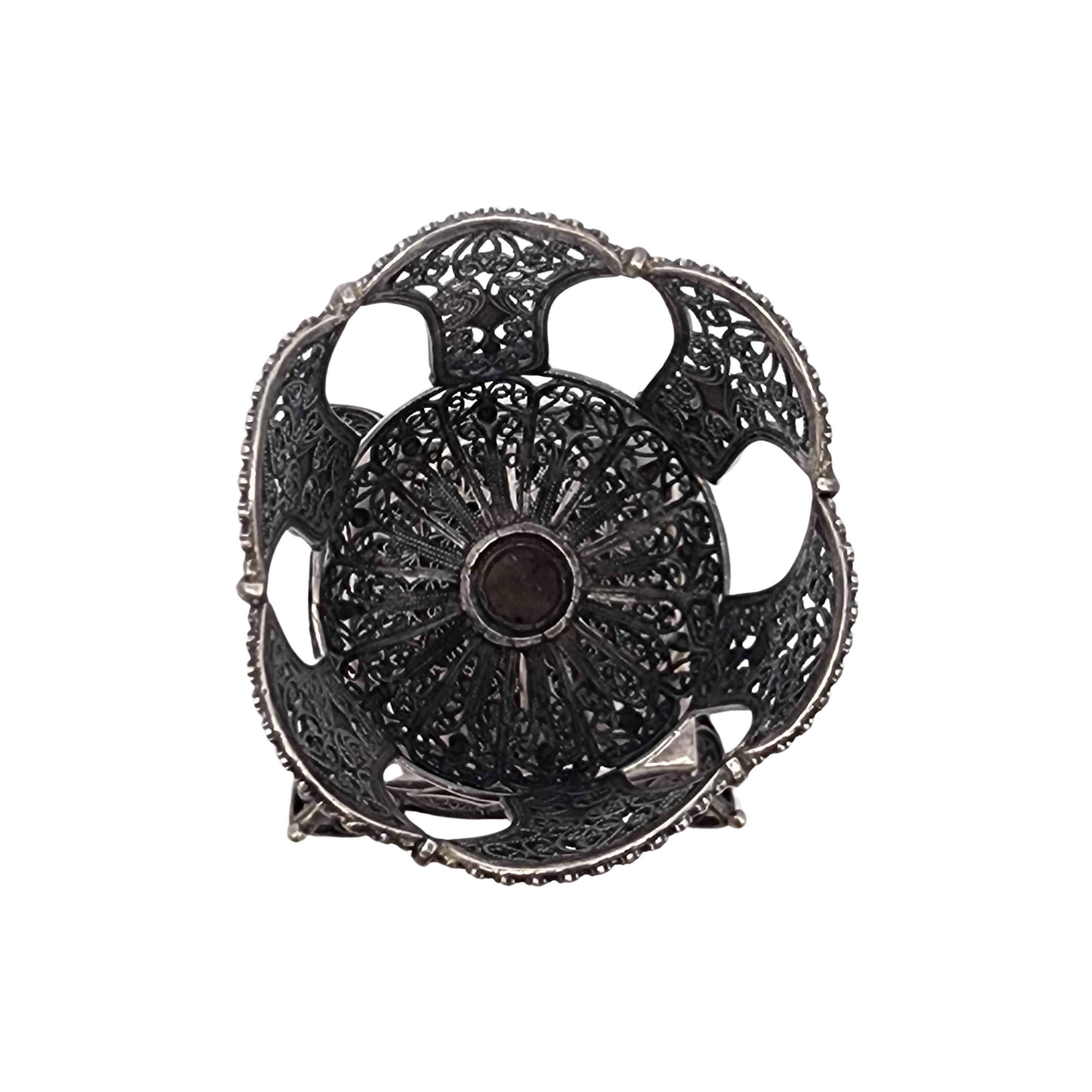Filigraner Havadalah-Kerzenhalter aus Sterlingsilber Israel #18517 im Angebot 2
