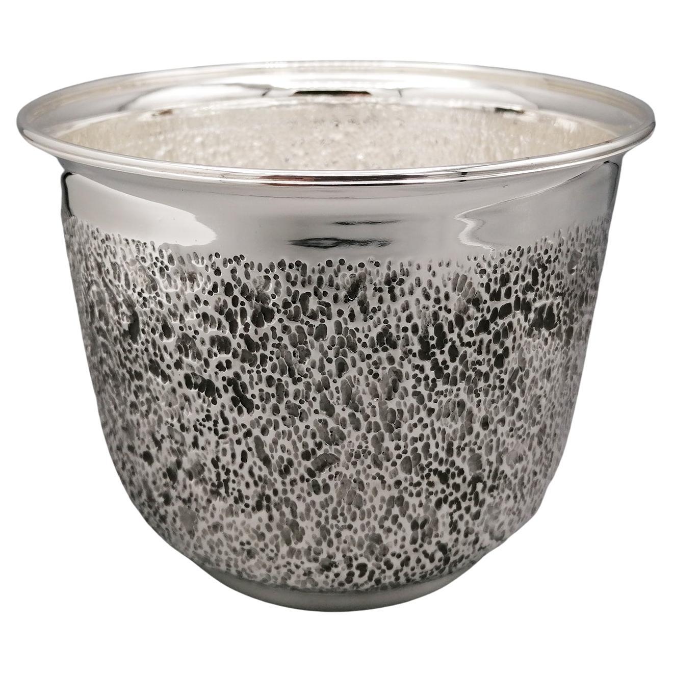 Sterling Silver Italian  - Cachepot Vase Holder For Sale