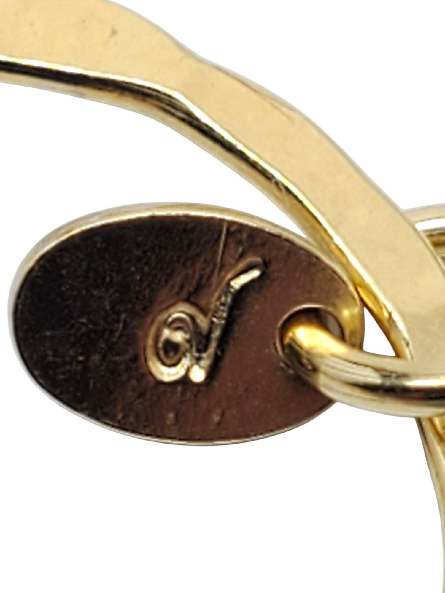 Collana a catena con cerchio martellato in argento Sterling Italy Gold-Tone #21155 in vendita 2