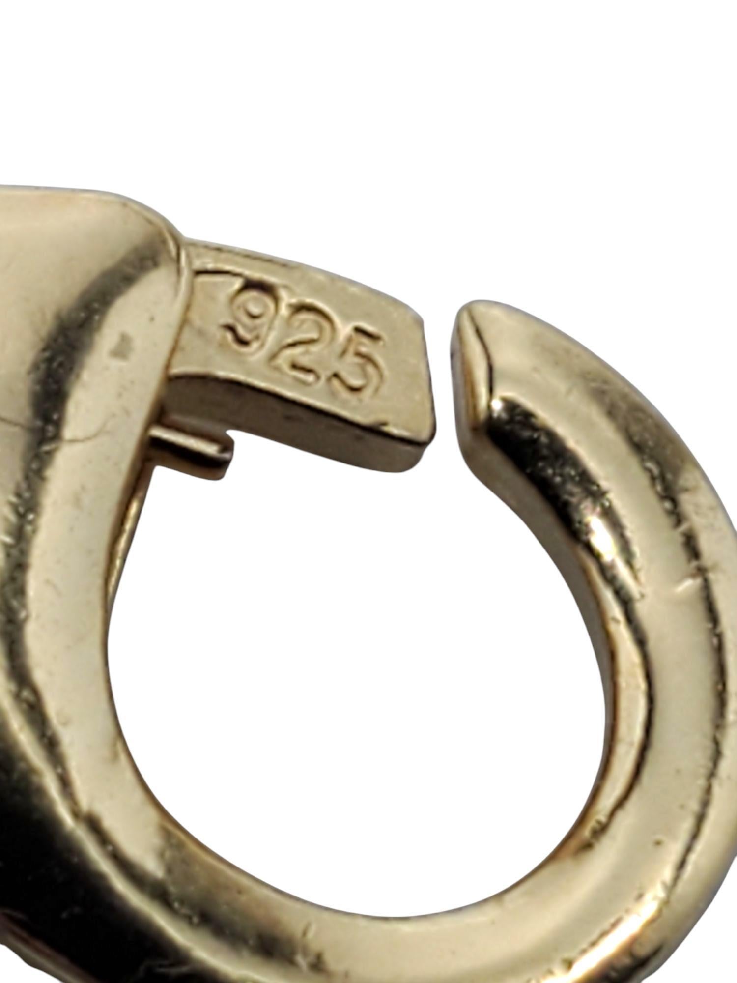 Collana a catena con cerchio martellato in argento Sterling Italy Gold-Tone #21155 in vendita 3