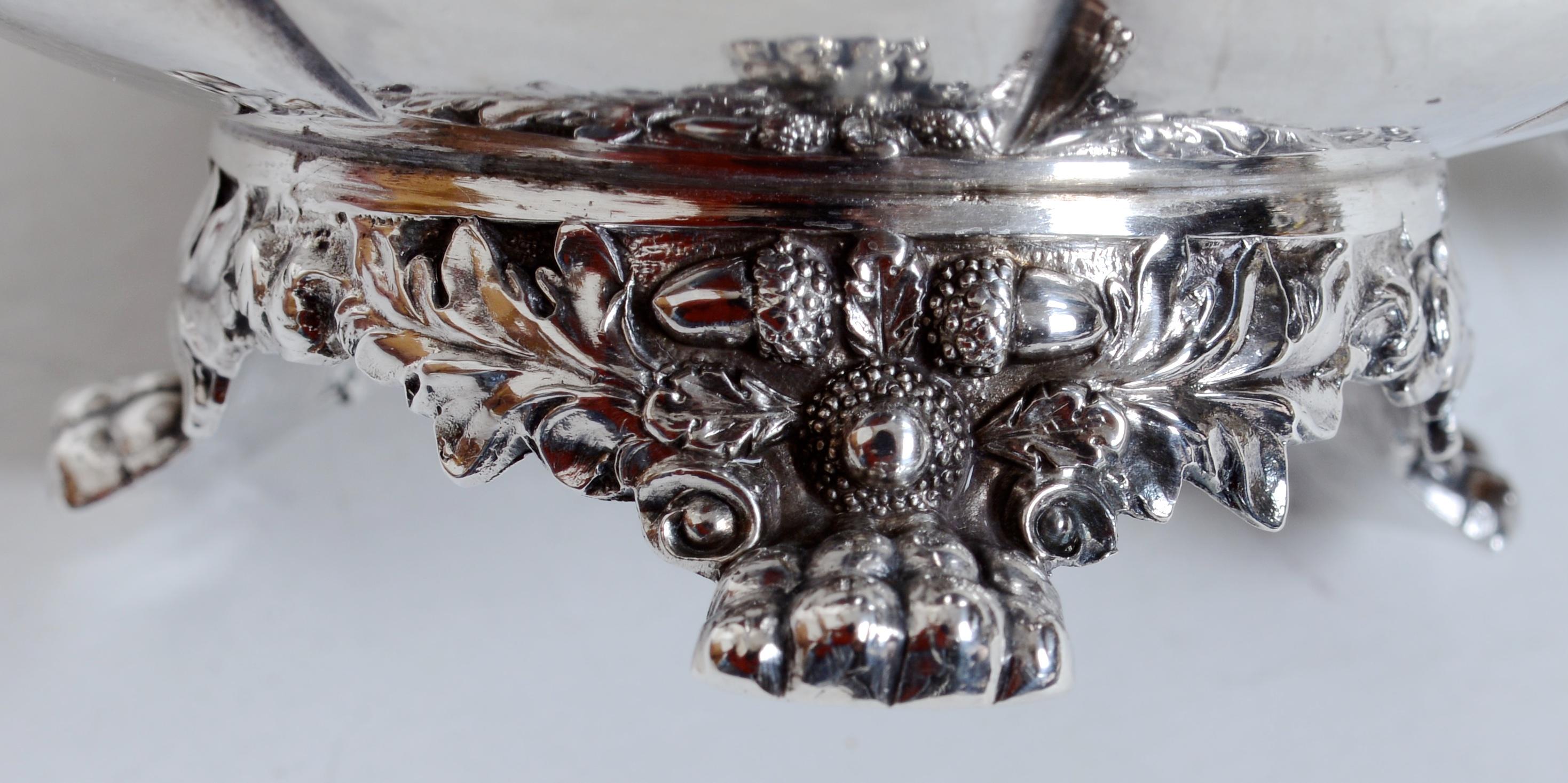 George IV Pot à confiture ou à moutarde en argent sterling avec revêtement en cobalt d'origine par Savory, 1828/29 en vente