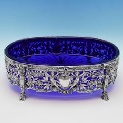 Jardinera antigua de plata de ley estilo Adam marcada de importación de 1904