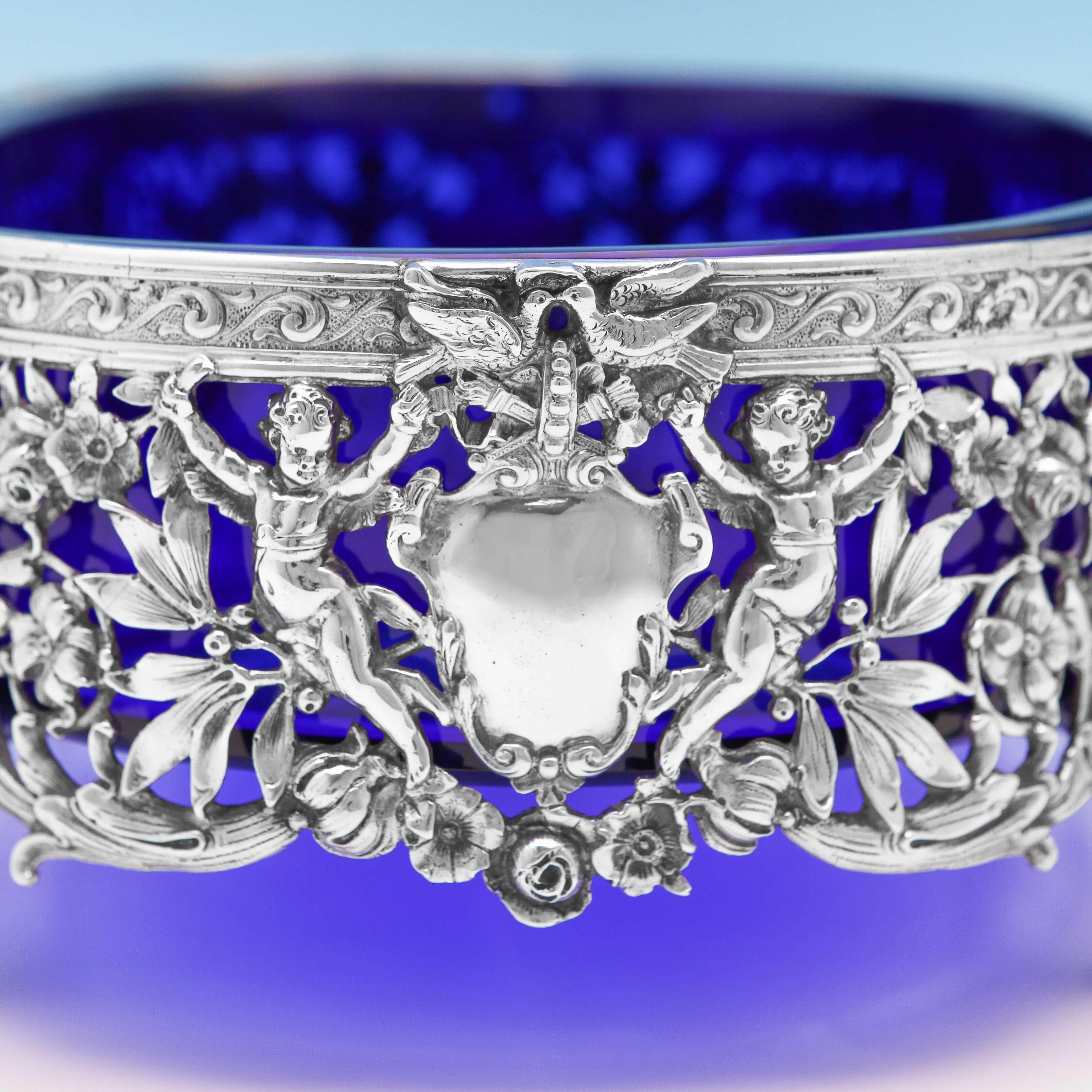 English Import Marked Adam Style Antique Sterling Silver Jardinière from 1904 For Sale
