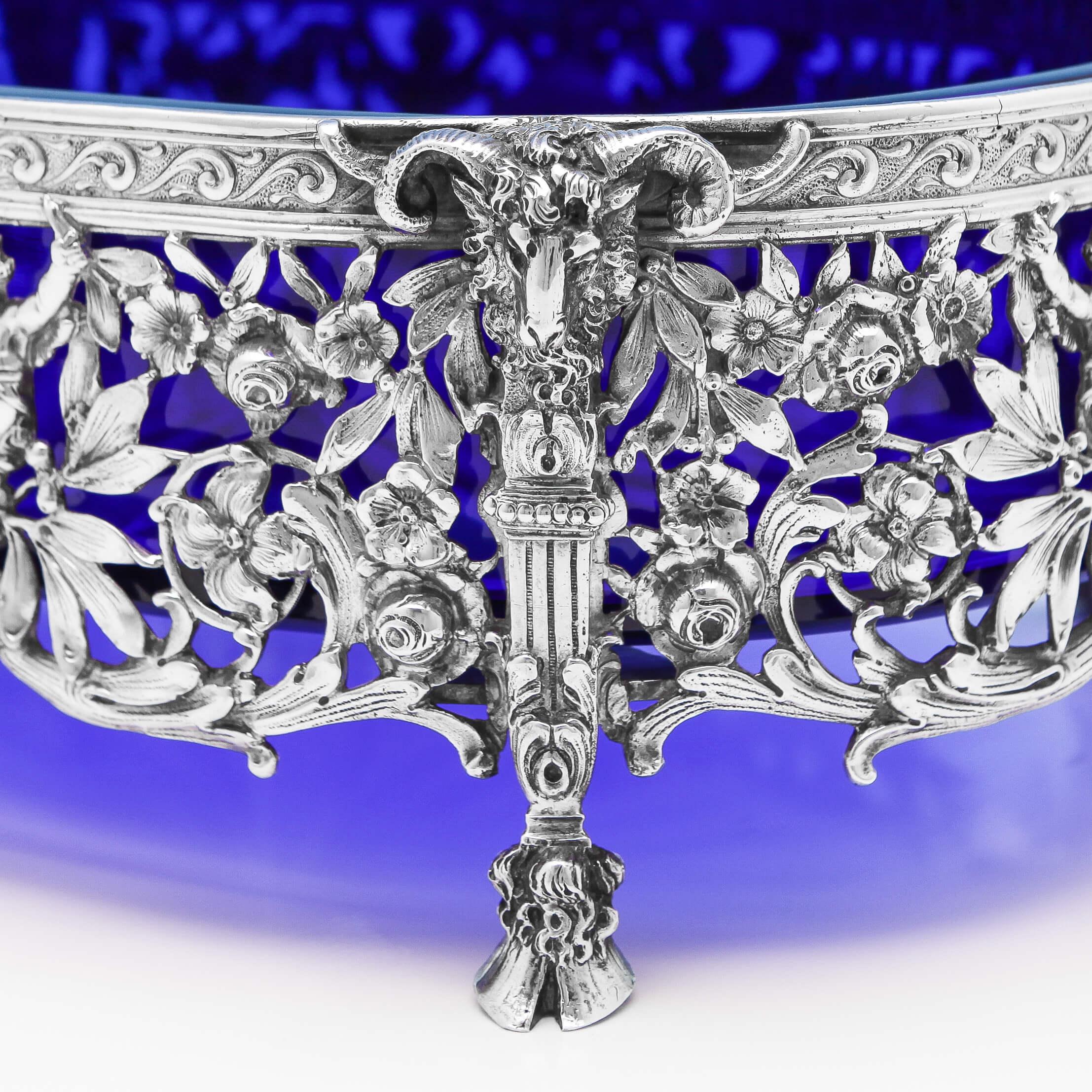 Import Marked Adam Style Antique Sterling Silver Jardinière from 1904 In Good Condition For Sale In London, London