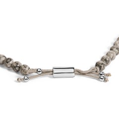 Pulsera de plata de ley con cuentas de jaspe y cierre tipo bolo