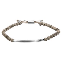 Pulsera de plata de ley con cuentas de jaspe y cierre tipo bolo