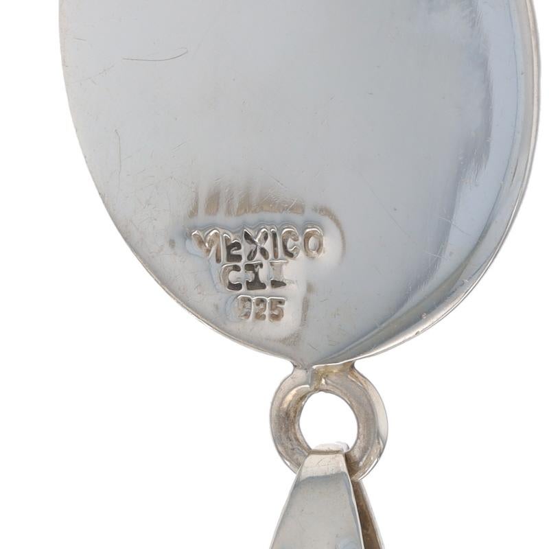 Women's Sterling Silver Jasper Solitaire Pendant - 925 Oval Cabochon Mexico For Sale