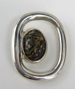 Sterling Silver Jasper Stone Earrings, Mexican Never worn