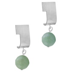 Boucles d'oreilles larges pivotantes en argent sterling et jaspe