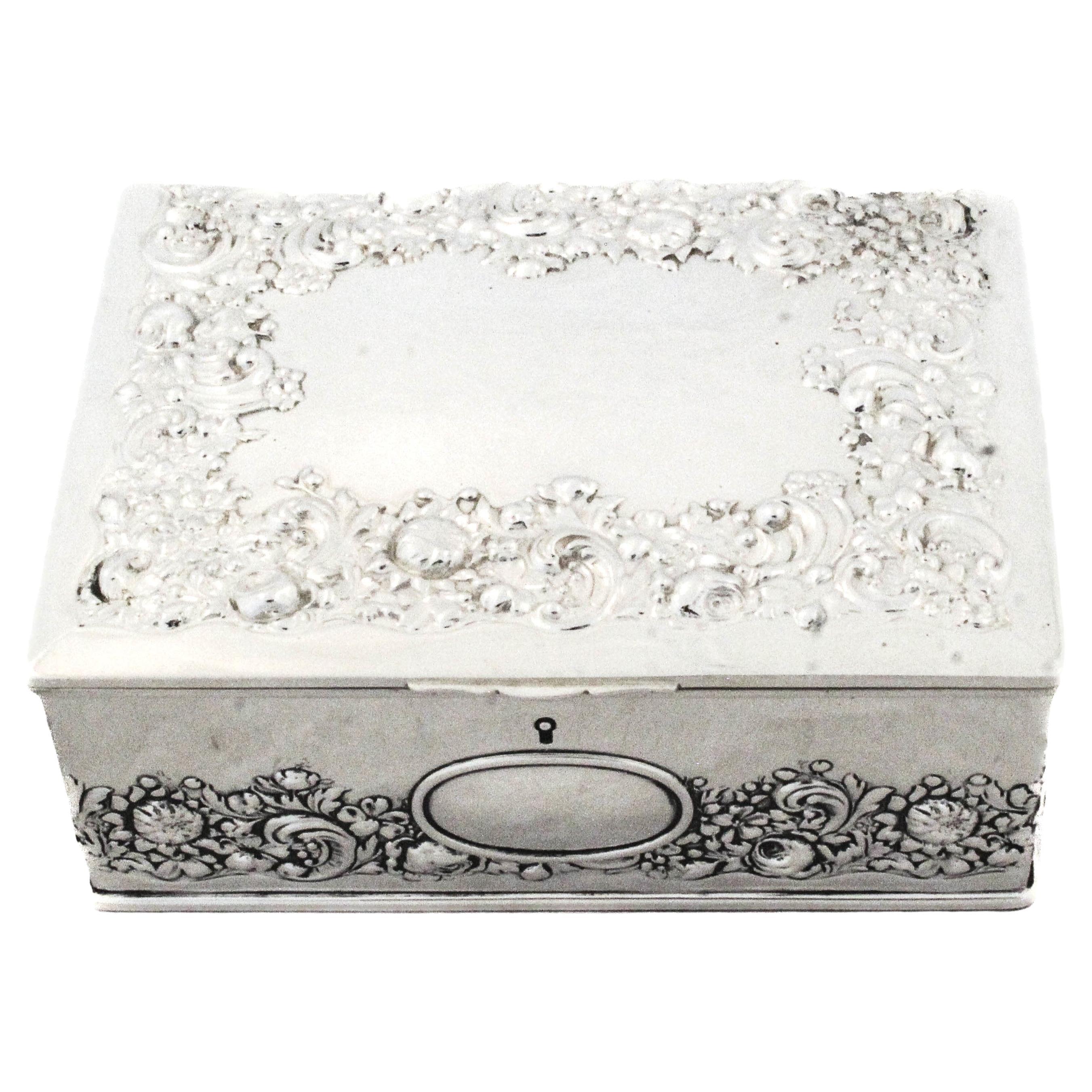 Joyero de plata de ley, circa 1900