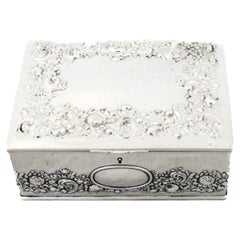 Antique Sterling Silver Jewelry Box, circa 1900