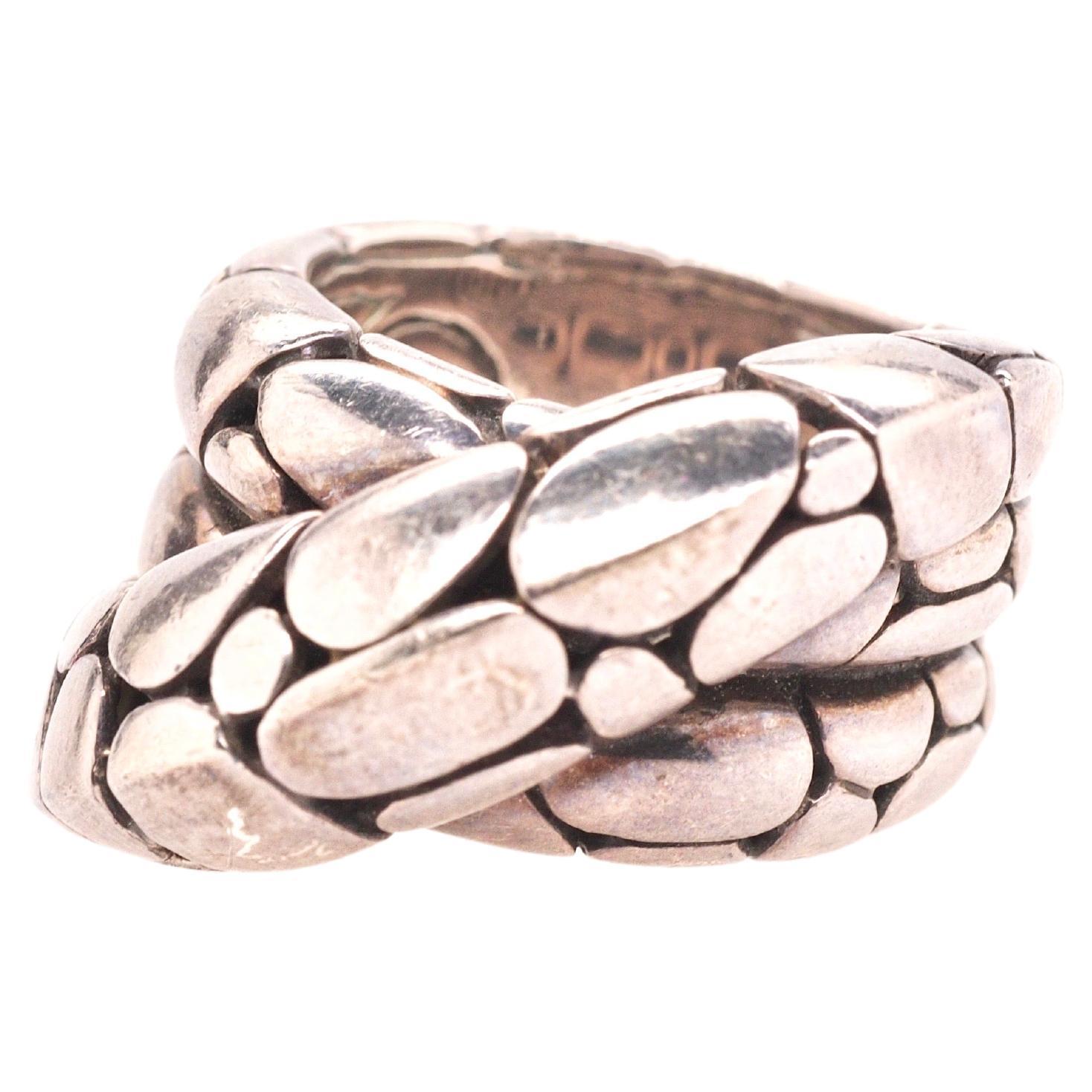 Sterling Silver John Hardy Crossover Ring For Sale