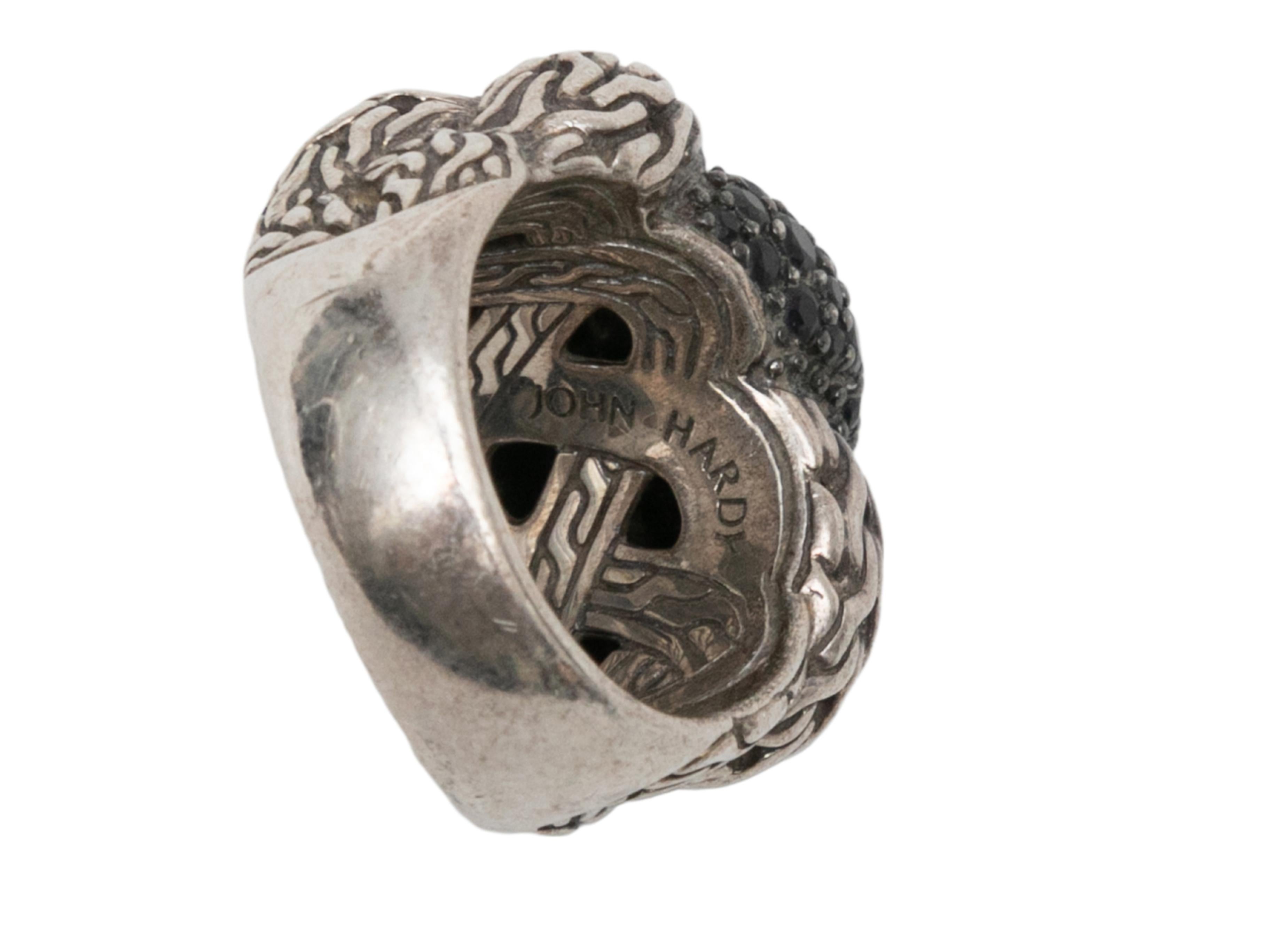 Sterling Silver John Hardy Lava Black Sapphire Ring Size US 7.5 In Good Condition For Sale In New York, NY