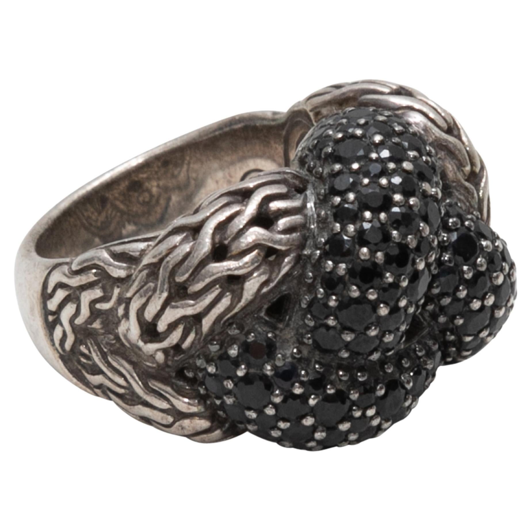 Sterling Silver John Hardy Lava Black Sapphire Ring Size US 7.5