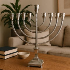 Sterling Silver Judaica Menorah Stamped 925 257 gram