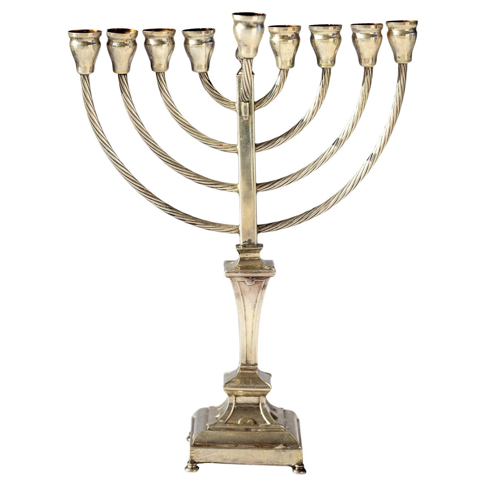 Menorah judaïque en argent sterling estampillé 925 257 grammes