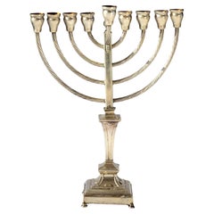 Menorah Judaica de Plata de Ley Estampada 925 257 gramos