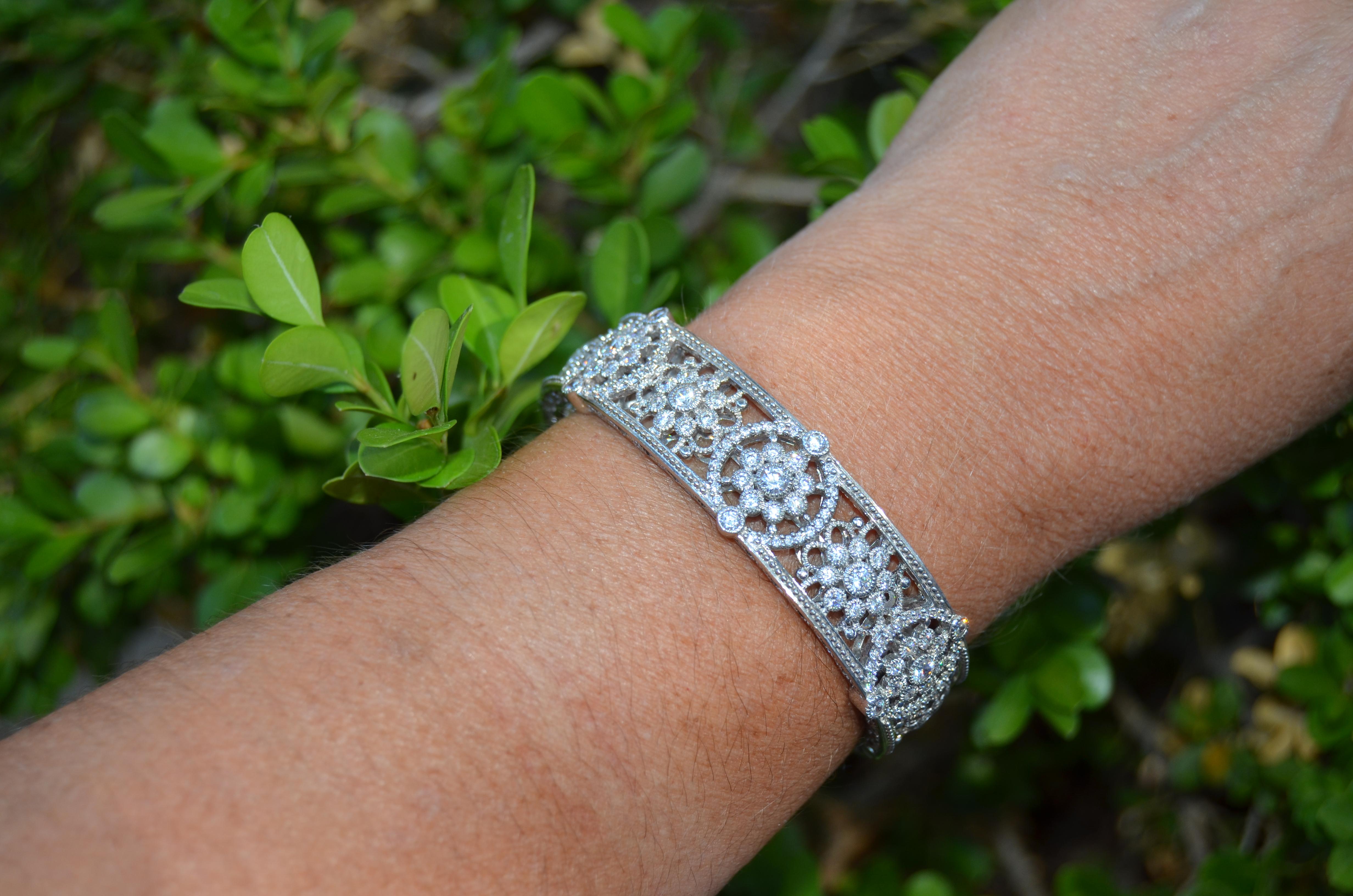 Sterling Silber Judith Ripka Kristall Scharnier-Armband im Angebot 4
