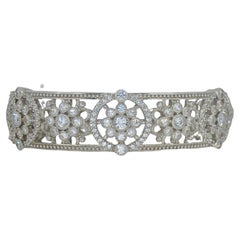 Sterling Silver Judith Ripka Crystal Hinged Cuff Bracelet