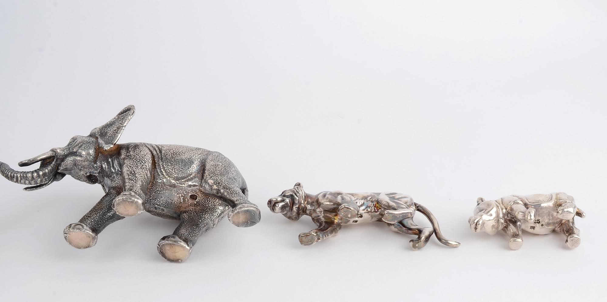 Sterling Silver Jungle Animals In Excellent Condition For Sale In Darnestown, MD