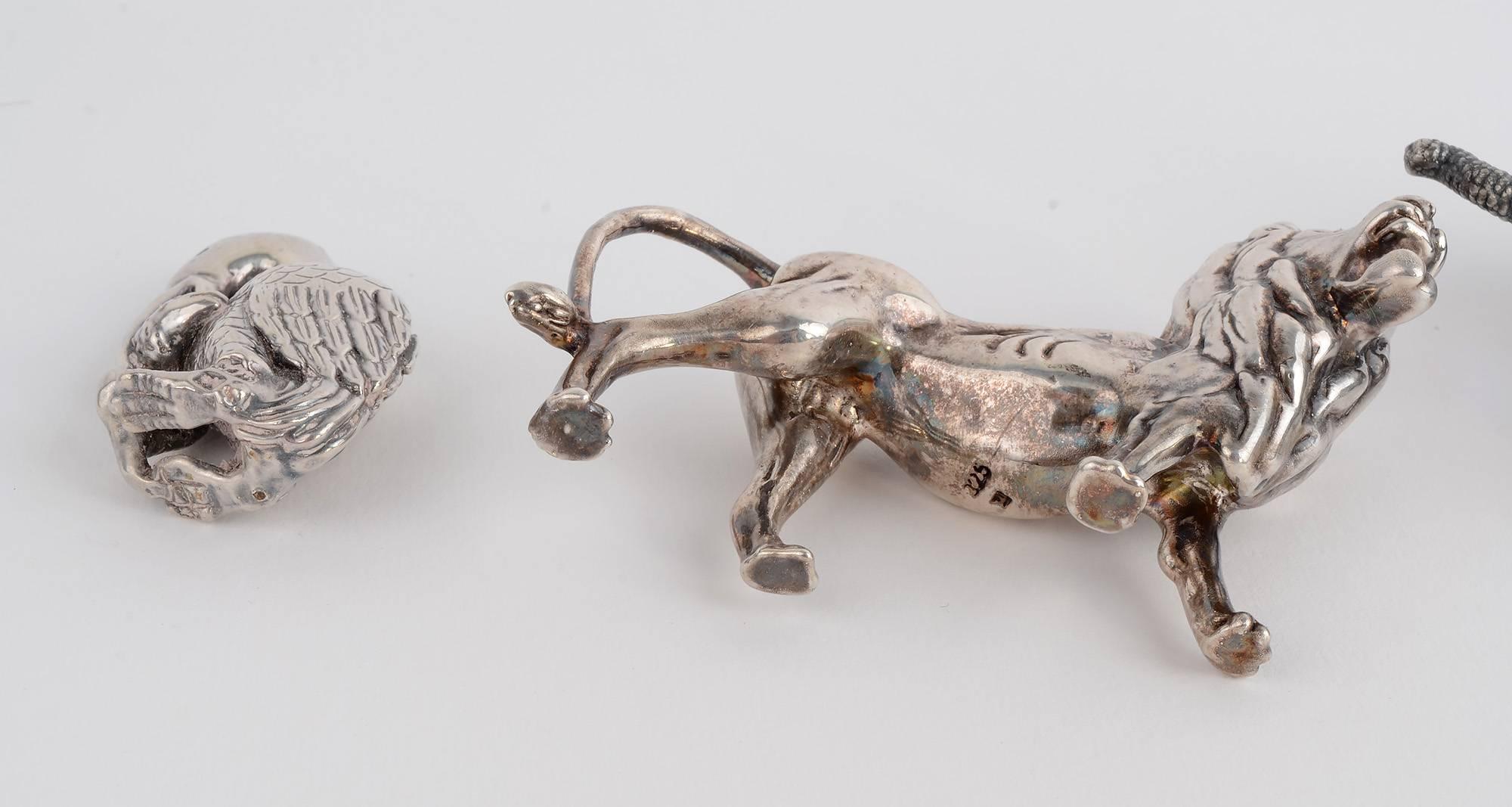 Women's or Men's Sterling Silver Jungle Animals For Sale