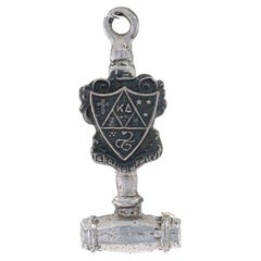 Sterling Silver Kappa Delta President's Gavel Charm - 925 Sorority Crest Pendant